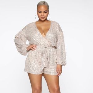 Plus size sequin jumpsuit.